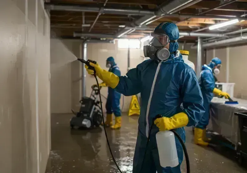 Basement Sanitization and Antimicrobial Treatment process in East Peoria, IL