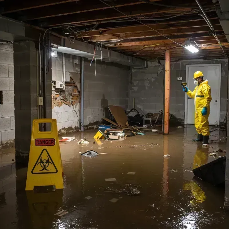 Flooded Basement Electrical Hazard in East Peoria, IL Property